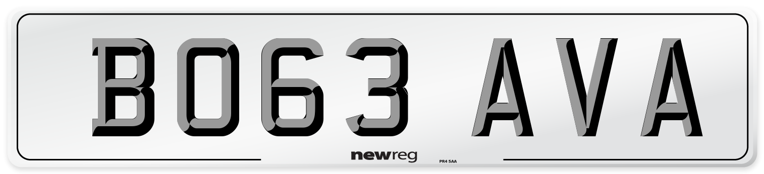 BO63 AVA Number Plate from New Reg